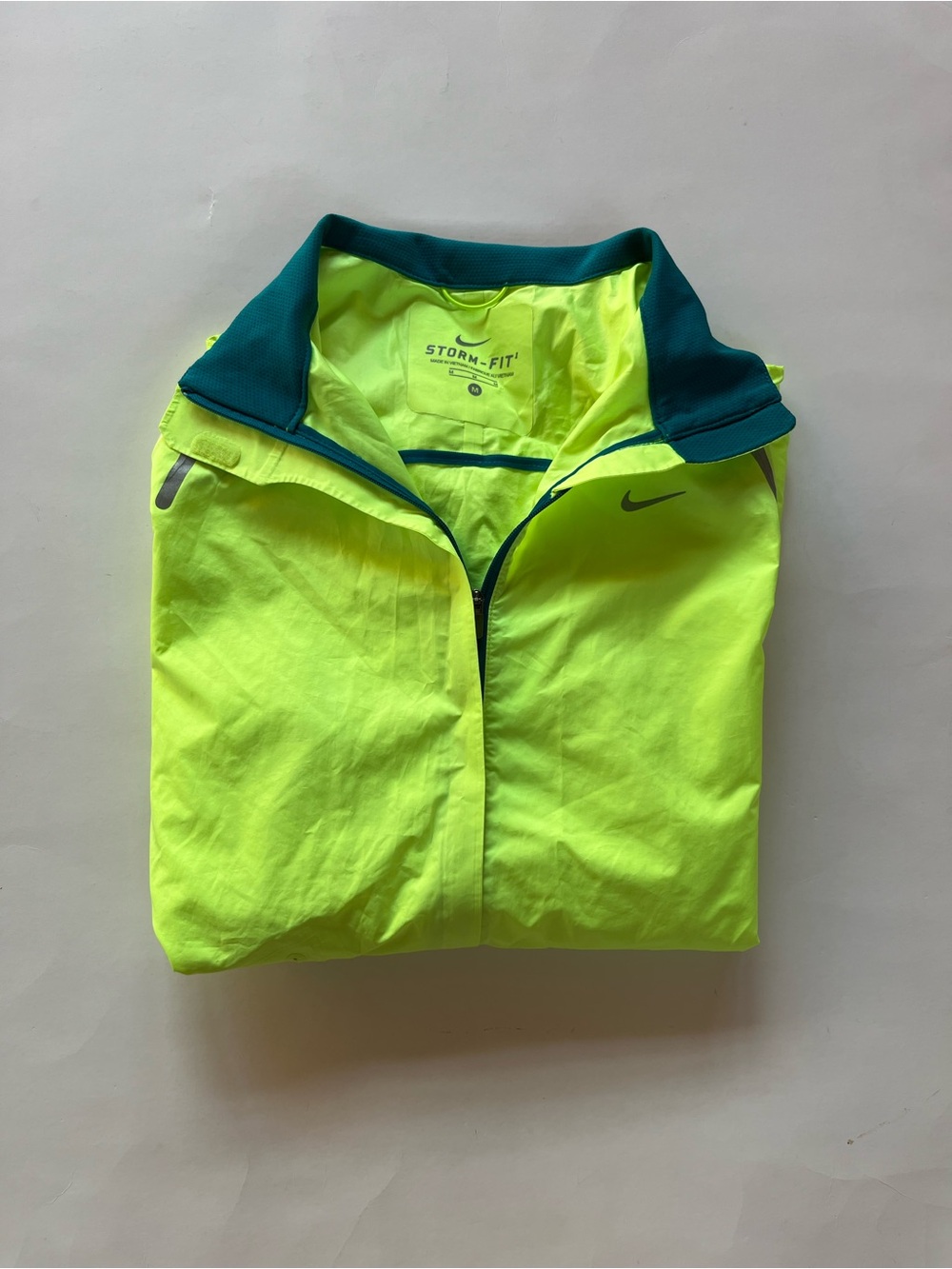 Nike Neon Yellow & Teal Storm-Fit Jacket, Size Medium